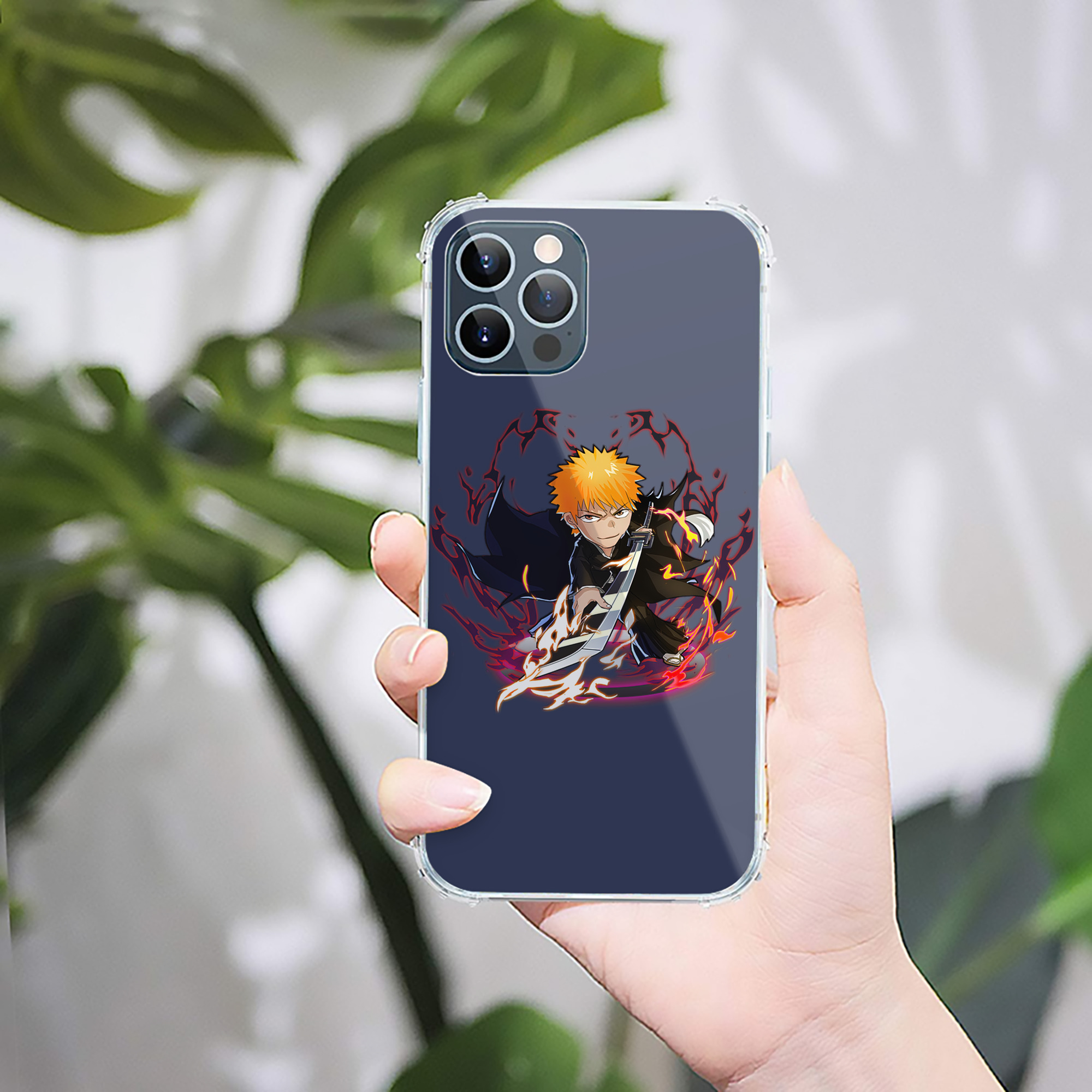 ブリーチ 黒崎一護（くろさき いちご）BLEACH Kurosaki Ichigo 【iPhone 12シリーズ対応】透明スマホケース（クリアソフトケース）